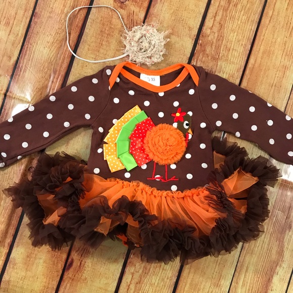 Other - Newborn Thanksgiving Dress with matching headband